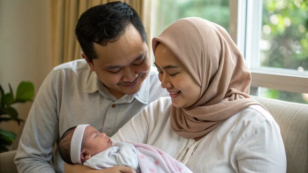 Family bonding with newborn in Bali | Newborn Photoshoot in Bali | Photographer Services in Bali | Juara Production